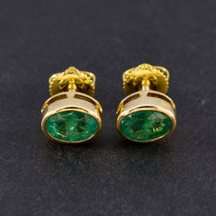 Mei Green Solitaire Stud Earrings for Everyday Glam