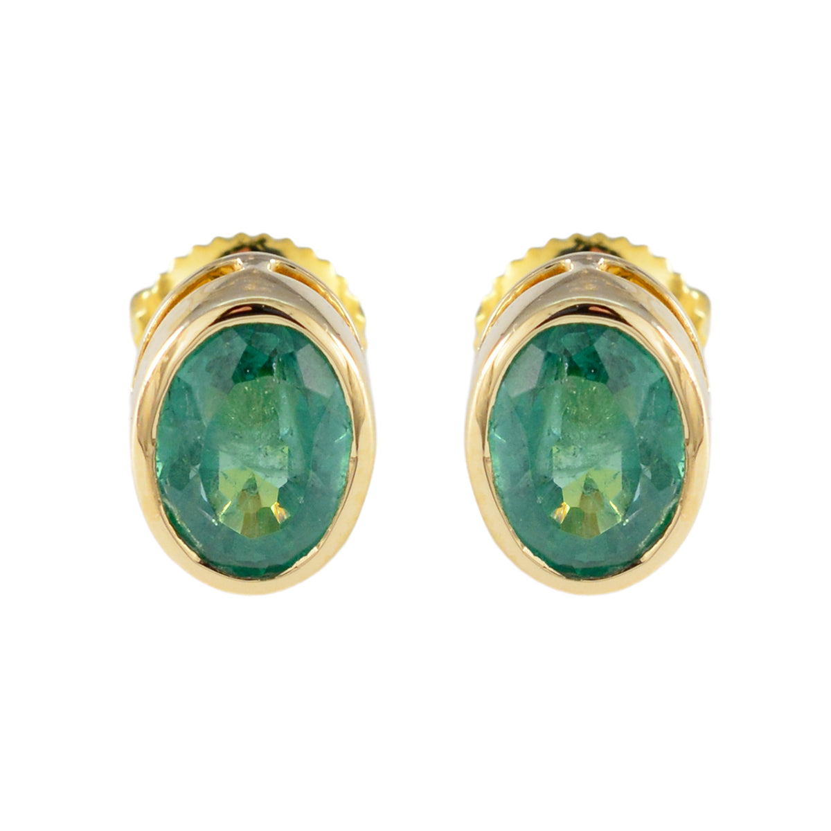 Mei Green Solitaire Stud Earrings for Everyday Glam Emerald CZ Green Stud
