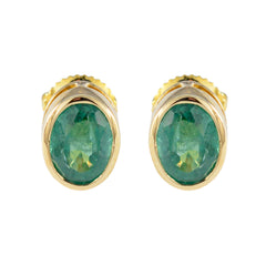 Mei Green Solitaire Stud Earrings for Everyday Glam Emerald CZ Green Stud
