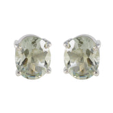 Julia Green Solitaire Stud Earrings for Everyday Glam Green Amethyst Green Stud