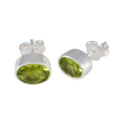 Bella Green Solitaire Stud Earrings for Glam Everyday Look