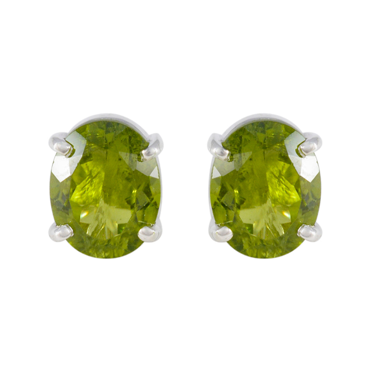 Patricia Green Solitaire Stud Earrings for Everyday Glam Peridot Green Stud