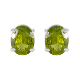 Patricia Green Solitaire Stud Earrings for Everyday Glam Peridot Green Stud