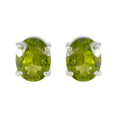 Patricia Green Solitaire Stud Earrings for Everyday Glam Peridot Green Stud