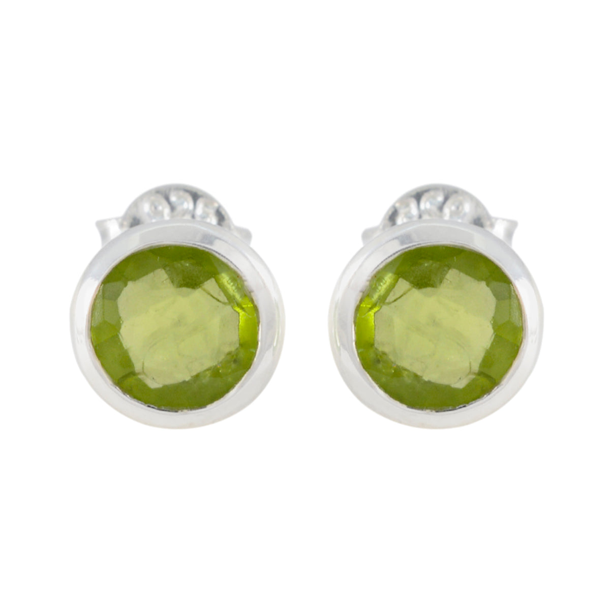 Yuki Green Solitaire Stud Earrings for Everyday Glam Peridot Green Stud