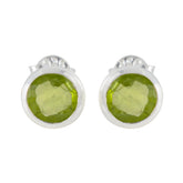 Yuki Green Solitaire Stud Earrings for Everyday Glam Peridot Green Stud