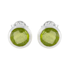 Yuki Green Solitaire Stud Earrings for Everyday Glam Peridot Green Stud