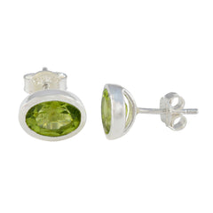 Min-seo Green Solitaire Stud Earrings for Everyday Glam