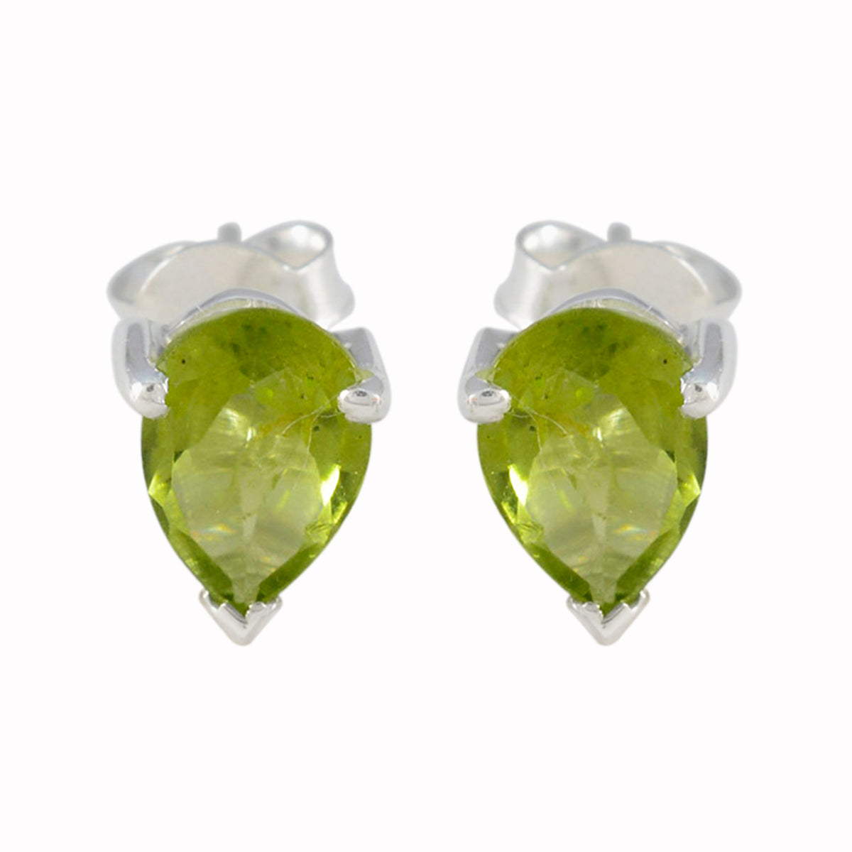 Dayana Green Solitaire Stud Earrings for Everyday Glam Peridot Green Stud