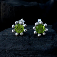 Ines Green Solitaire Stud Earrings for Everyday Glam