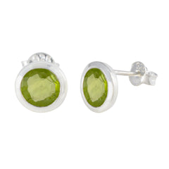 Yuki Green Solitaire Stud Earrings for Everyday Glam