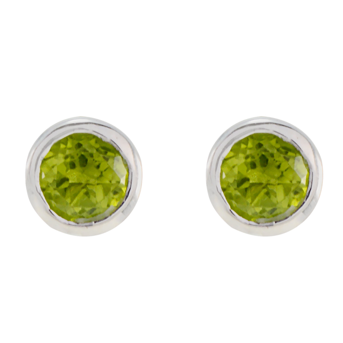 Ida Green Solitaire Stud Earrings for Everyday Glam Peridot Green Stud