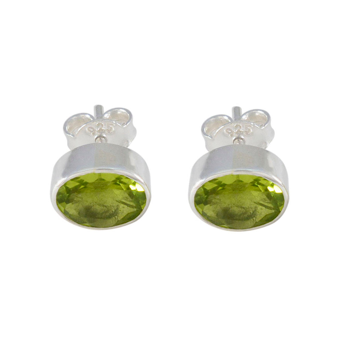 Bella Green Solitaire Stud Earrings for Glam Everyday Look Peridot Green Stud