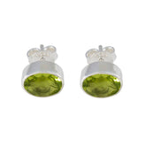 Bella Green Solitaire Stud Earrings for Glam Everyday Look Peridot Green Stud
