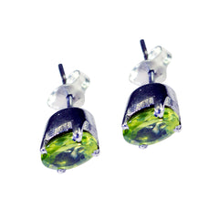 Greta Green Solitaire Stud Earrings for Everyday Glam