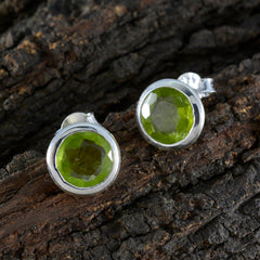 Yuki Green Solitaire Stud Earrings for Everyday Glam