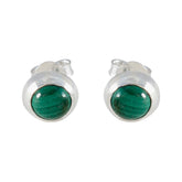 Pauline Green Solitaire Stud Earrings for Everyday Wear Malachite Green Stud
