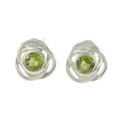 Mei Green Solitaire Stud Earrings for Everyday Glam Peridot Green Stud