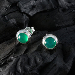 Clara Green Solitaire Stud Earrings for Everyday Glam