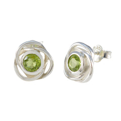 Mei Green Solitaire Stud Earrings for Everyday Glam