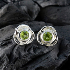 Mei Green Solitaire Stud Earrings for Everyday Glam
