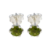 Aiko Green Solitaire Stud Earrings for Everyday Glam Peridot Green Stud