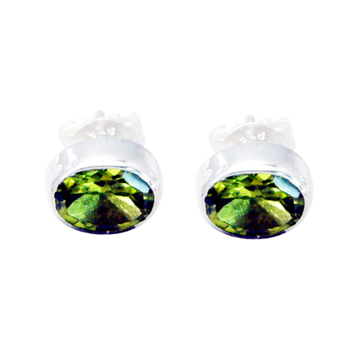 Harper Green Solitaire Stud Earrings for Everyday Glam Peridot Green Stud