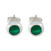 Eleanor Green Solitaire Stud Earrings for Everyday Glam Green Onyx Green Stud