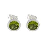 Zoe Green Solitaire Stud Earrings for Everyday Glam Peridot Green Stud