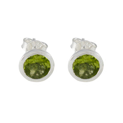 Zoe Green Solitaire Stud Earrings for Everyday Glam Peridot Green Stud