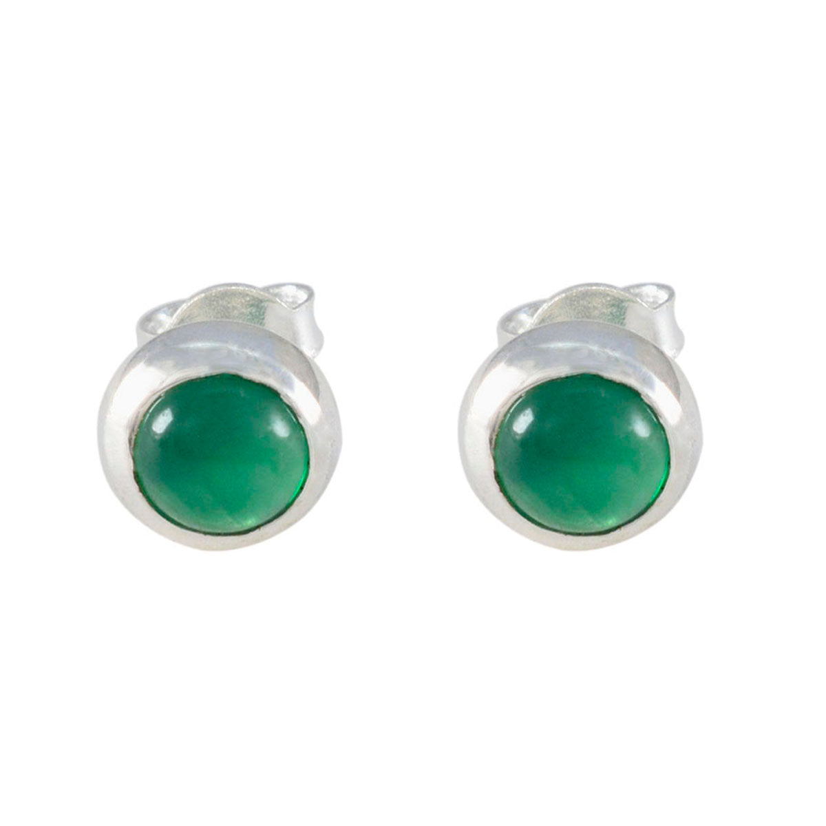 Clara Green Solitaire Stud Earrings for Everyday Glam Green Onyx Green Stud