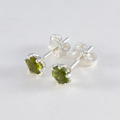 Aiko Green Solitaire Stud Earrings for Everyday Glam