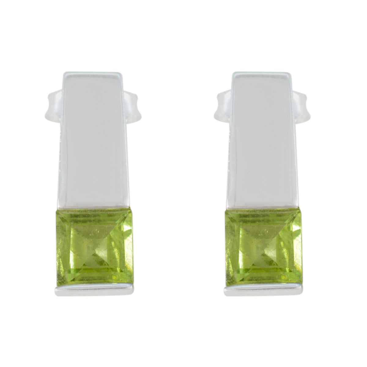 Lucy Green Solitaire Stud Earrings for Everyday Glam Peridot Green Stud