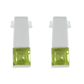 Lucy Green Solitaire Stud Earrings for Everyday Glam Peridot Green Stud