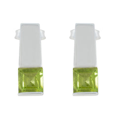 Lucy Green Solitaire Stud Earrings for Everyday Glam Peridot Green Stud