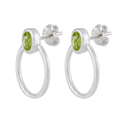 Skylar Green Solitaire Stud Earrings for Everyday Glam