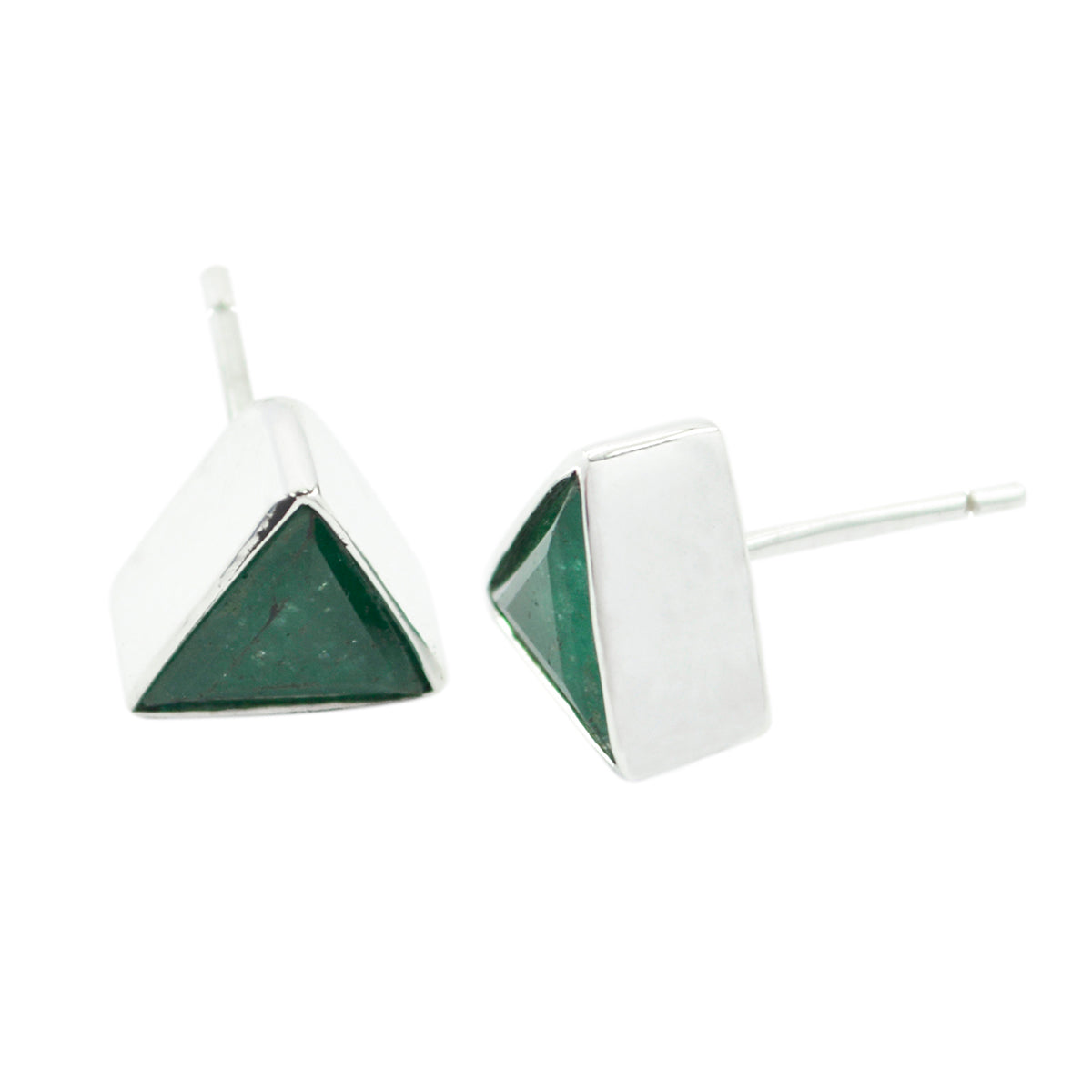 Valentina Green Solitaire Stud Earrings for Everyday Glam Indian Emerald Green Stud