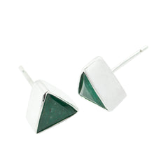 Valentina Green Solitaire Stud Earrings for Everyday Glam