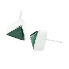 Valentina Green Solitaire Stud Earrings for Everyday Glam