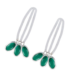 Pilar Green Statement Stud Earrings for Fashion Lovers