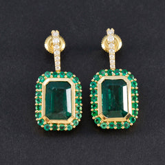 Kristine Green Stud Earrings with Gemstone Accents