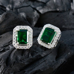 Mariana Green Stud Earrings with Sparkling Accents
