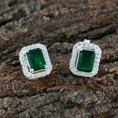 Mariana Green Stud Earrings with Sparkling Accents