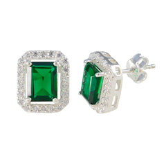 Mariana Green Stud Earrings with Sparkling Accents