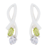 Andrea Green Stud Earrings India - Stylish Gemstone Jewelry Peridot Green Stud