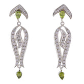 Angel Green Stud Earrings with Elegant Design Peridot Green Stud