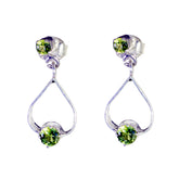 Katharina Green Stud Earrings in Silver Design Peridot Green Stud