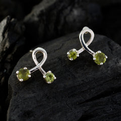 Katarina Green Stud Earrings with Unique Design