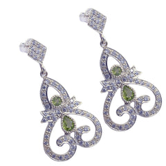 Ayesha Green Stud Earrings with Sparkling Detail