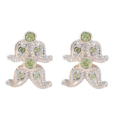 Maria Green Stud Earrings for Everyday Glam Peridot Green Stud